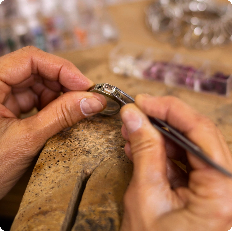creating ring hard working jeweler concept